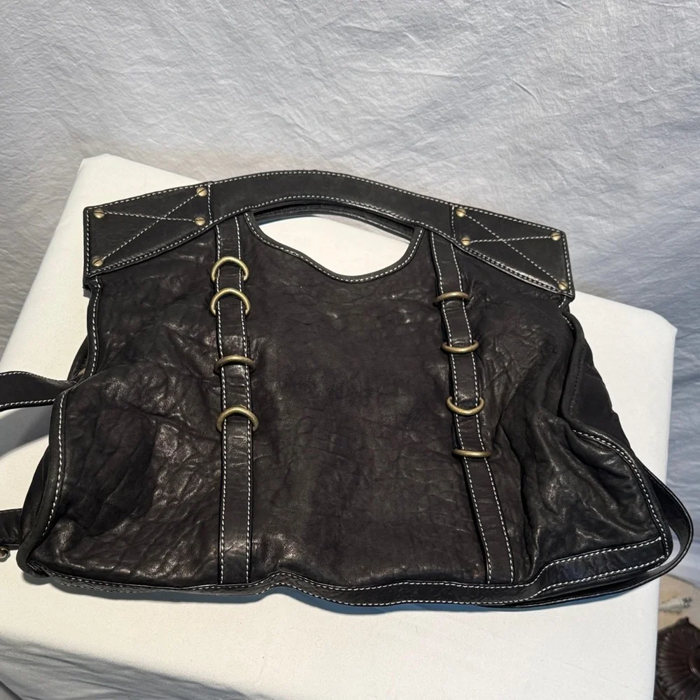 Cynthia Rowley Black Leather Shoulder Bag
